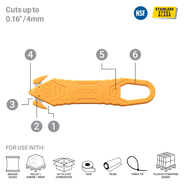OLFA SK-15 Disposable Small Safety Knife with concealed blade for ultimate safety.