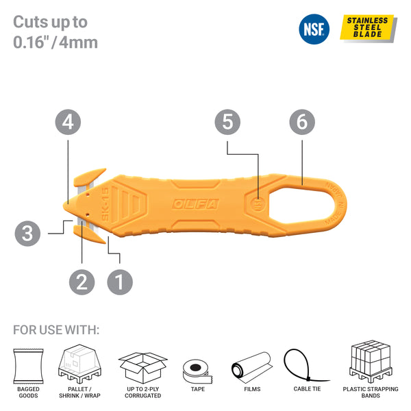 OLFA SK-15 Disposable Small Safety Knife with concealed blade for ultimate safety.